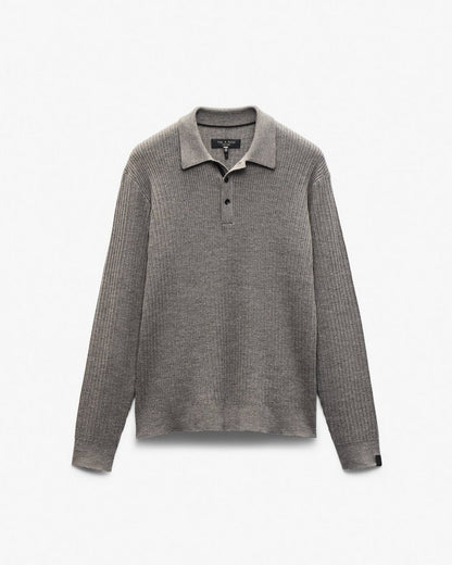 Crawford Wool-Cashmere Polo Sweater - Brown