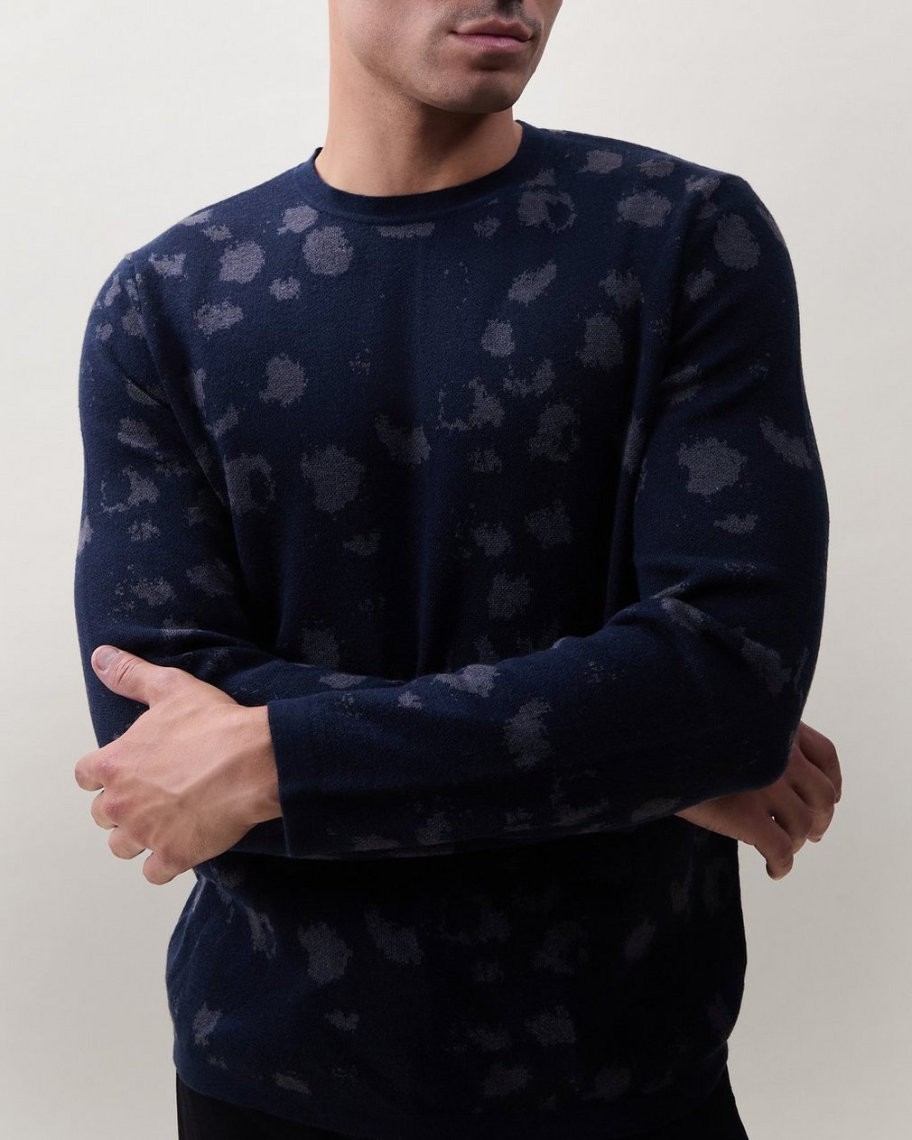 Russ Jacquard Crewneck Sweater - Salute Leopard