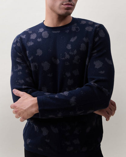 Russ Jacquard Crewneck Sweater - Salute Leopard