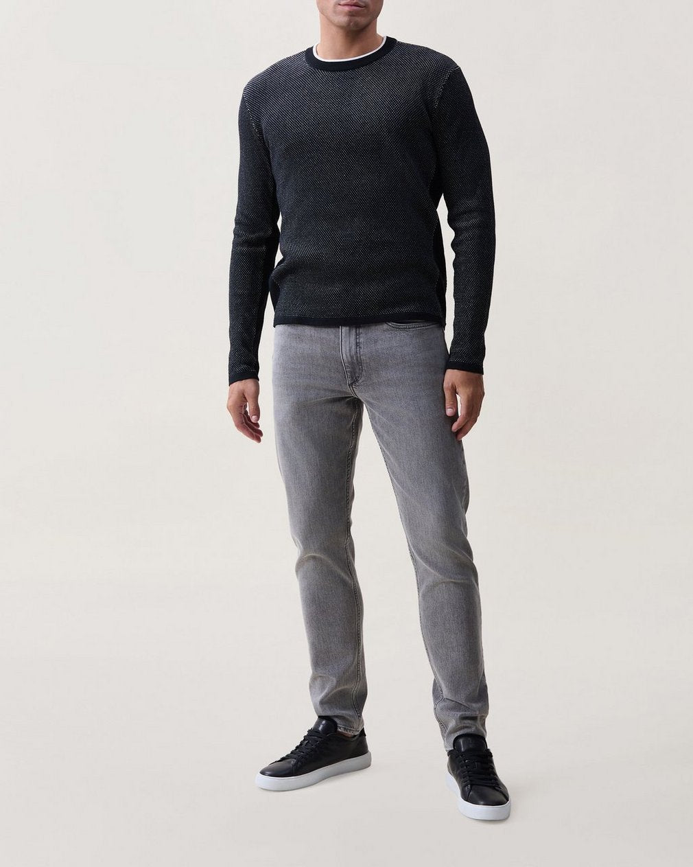 Mitch Cotton Sweater - Black