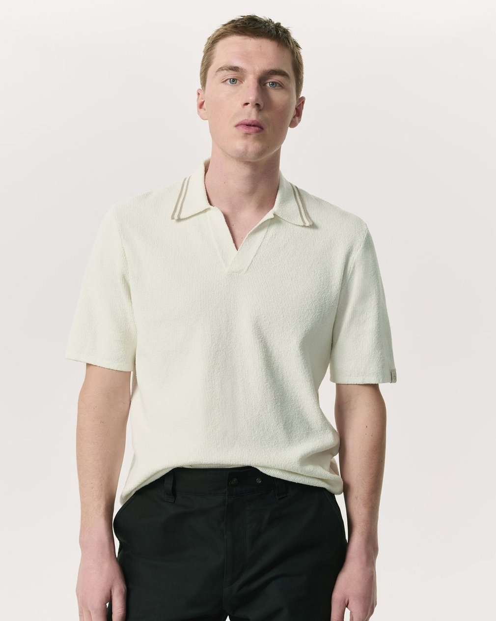 Zuma Johnny Collar Knit Polo Shirt - Ivory