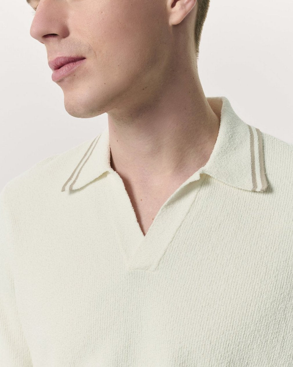 Zuma Johnny Collar Knit Polo Shirt - Ivory