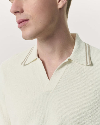 Zuma Johnny Collar Knit Polo Shirt - Ivory