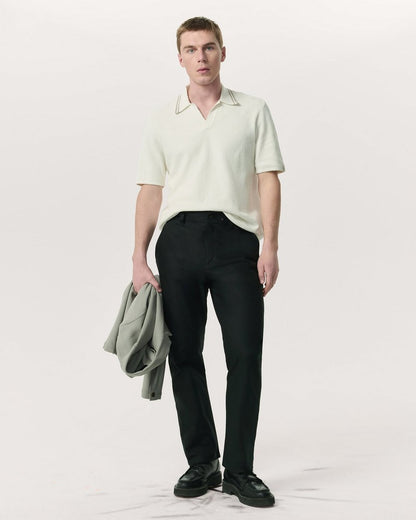 Zuma Johnny Collar Knit Polo Shirt - Ivory