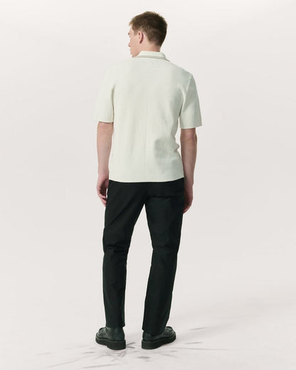 Zuma Johnny Collar Knit Polo Shirt - Ivory
