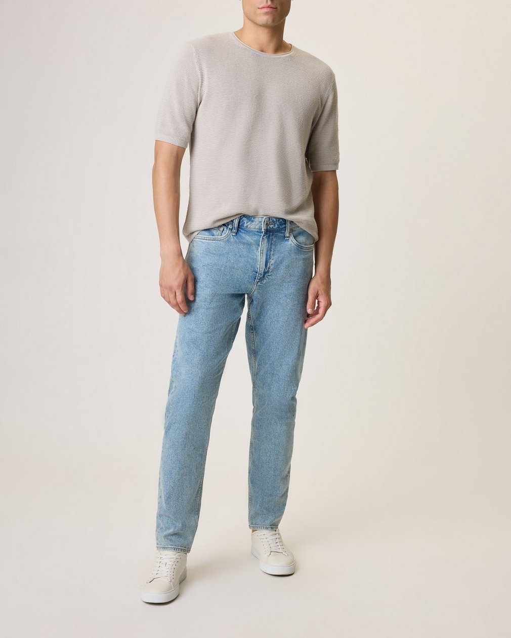 Lewis Cotton Short Sleeve Crew - Storm