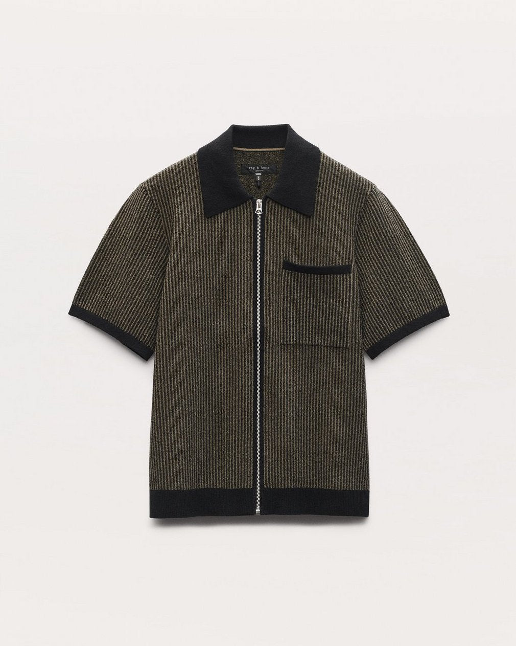 Zuma Zip Knit Polo Shirt - Black