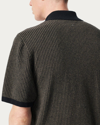 Zuma Zip Knit Polo Shirt - Black