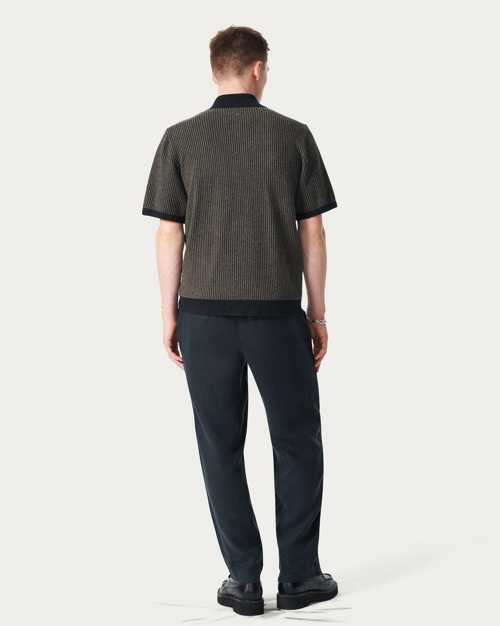 Zuma Zip Knit Polo Shirt - Black