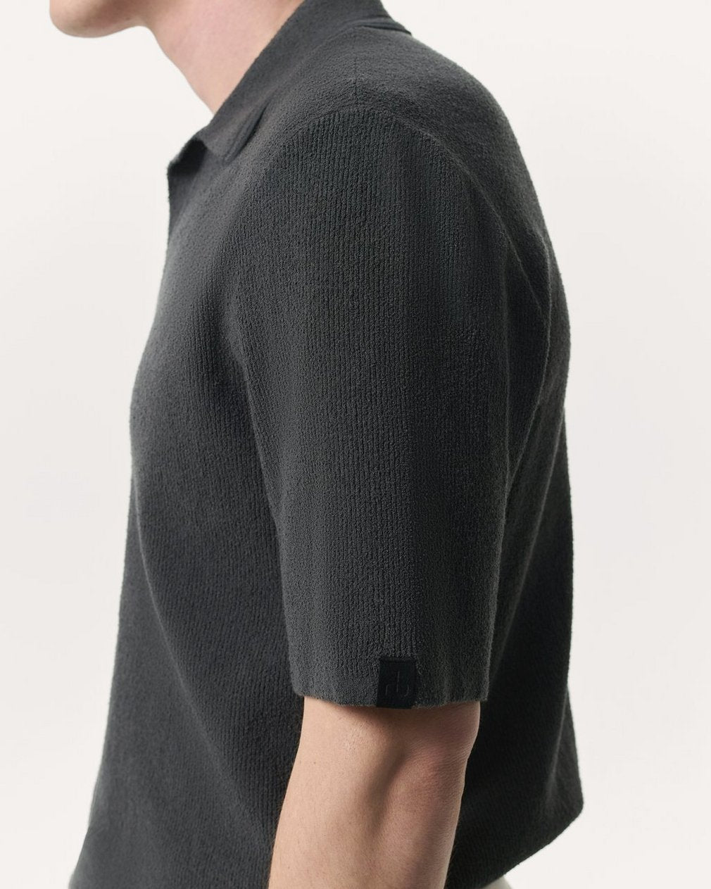 Zuma Johnny Collar Knit Polo Shirt - Dark Grey