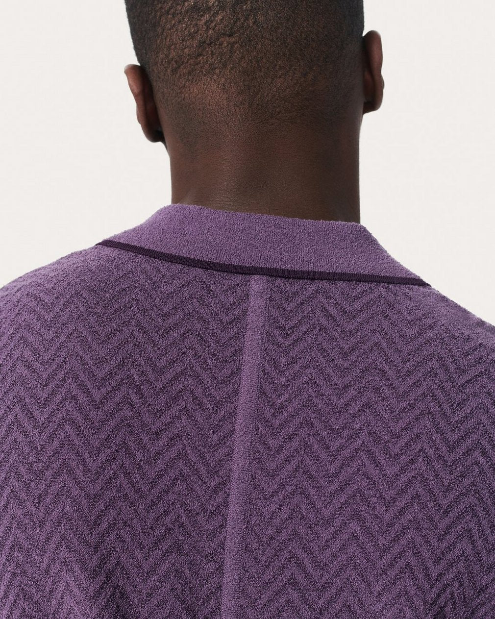 Zuma Herringbone Knit Polo Shirt - Washed Violet