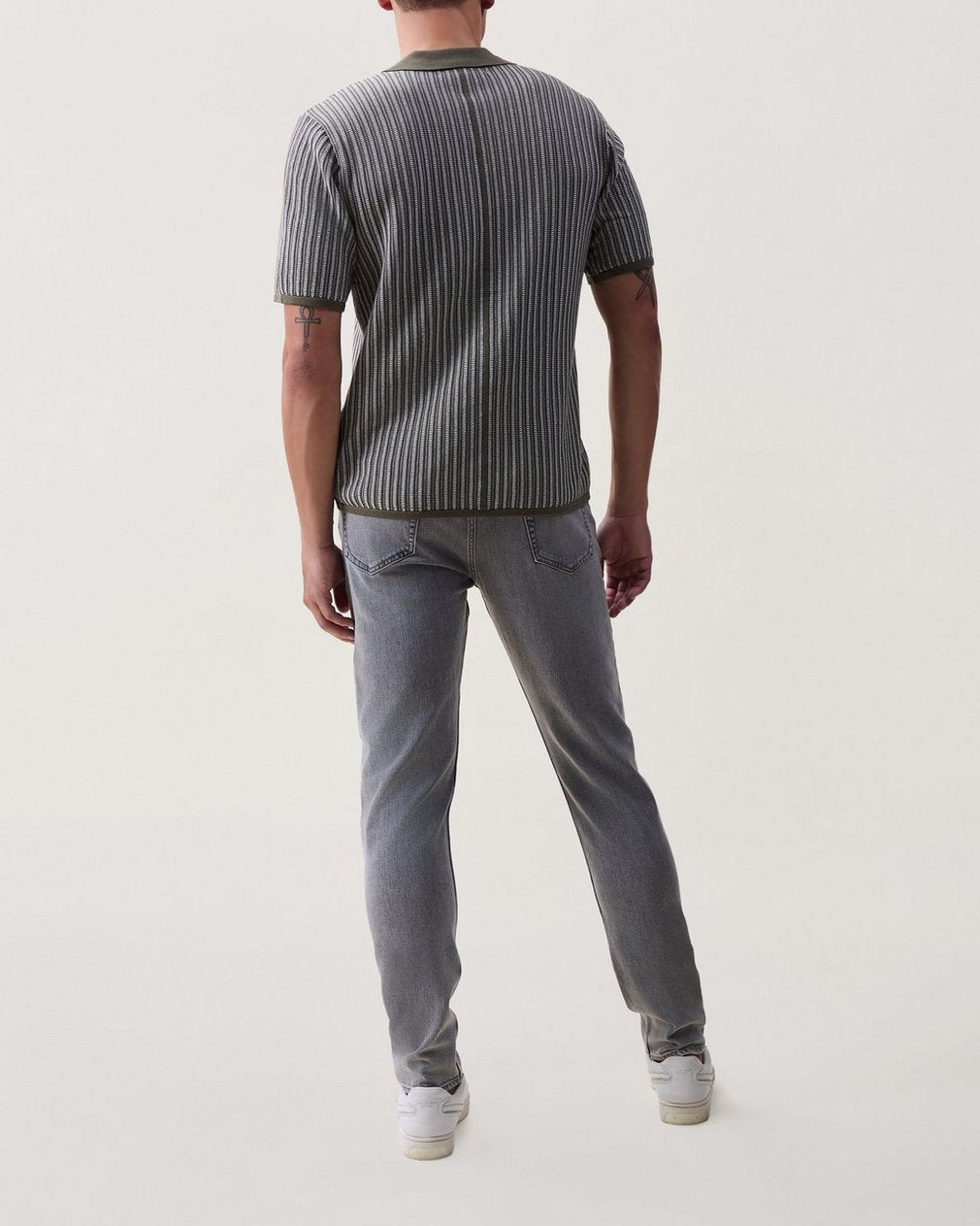 Micha Camp-Collar Knit Shirt - Gravel Multi