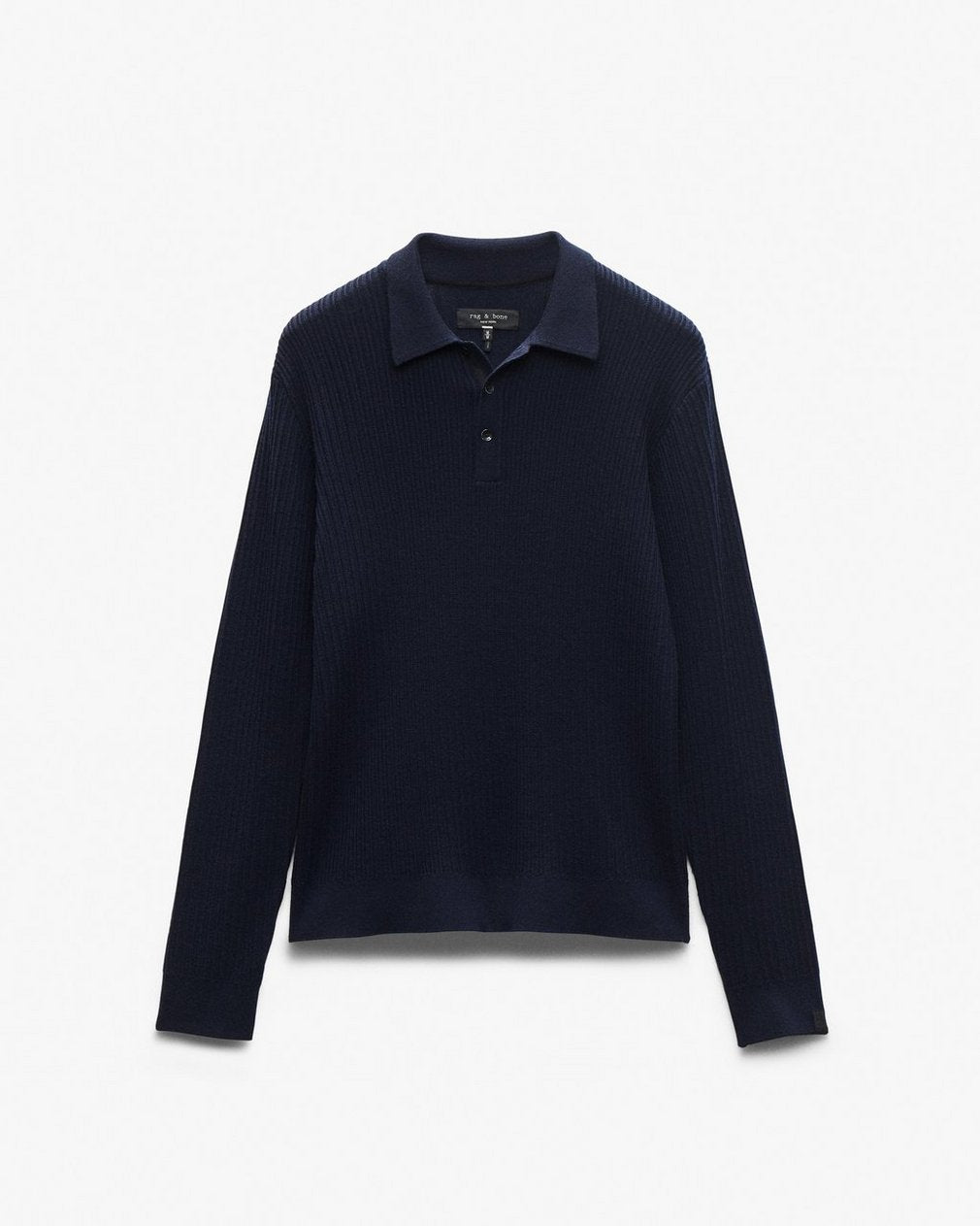 Crawford Wool-Cashmere Polo Sweater - Navy