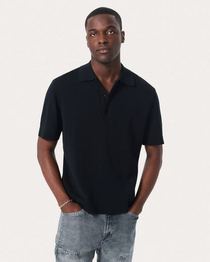 Knit Polo Shirt - Black
