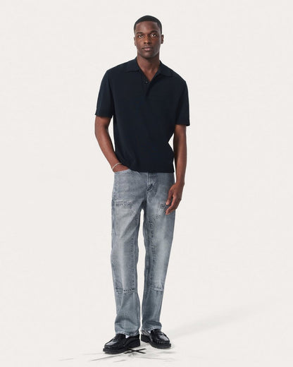 Knit Polo Shirt - Black