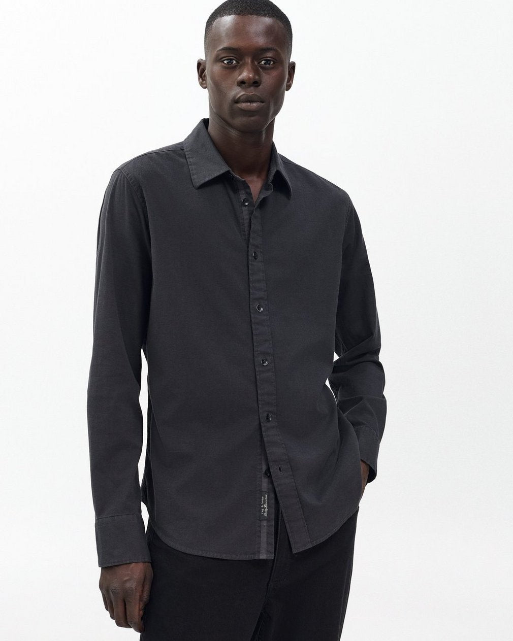 Tomlin Stretch Dobby Shirt - Charcoal Grey