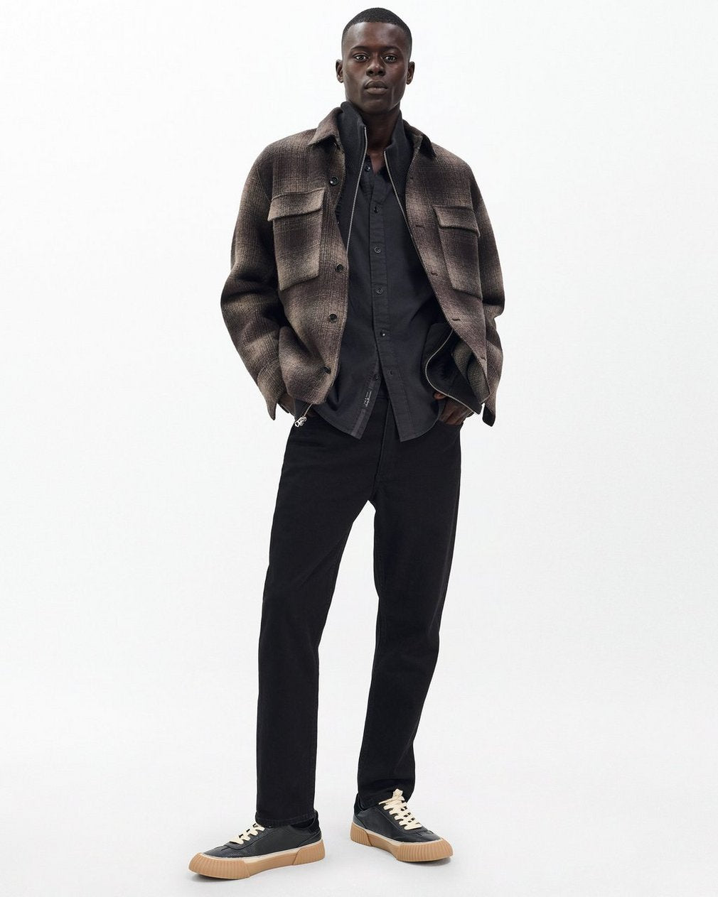 Tomlin Stretch Dobby Shirt - Charcoal Grey