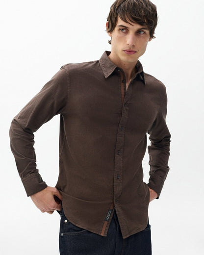 Tomlin Stretch Dobby Shirt - Dark Brown