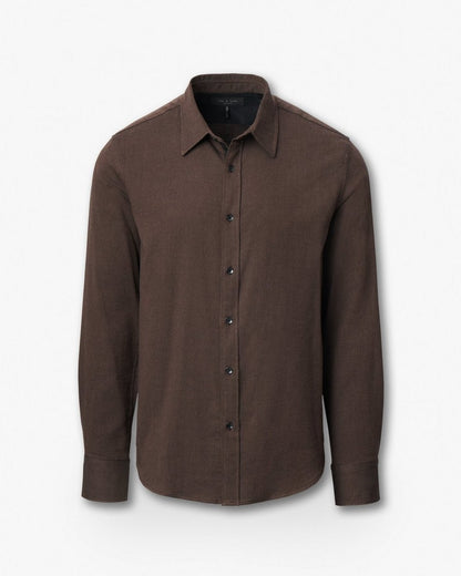 Tomlin Stretch Dobby Shirt - Dark Brown