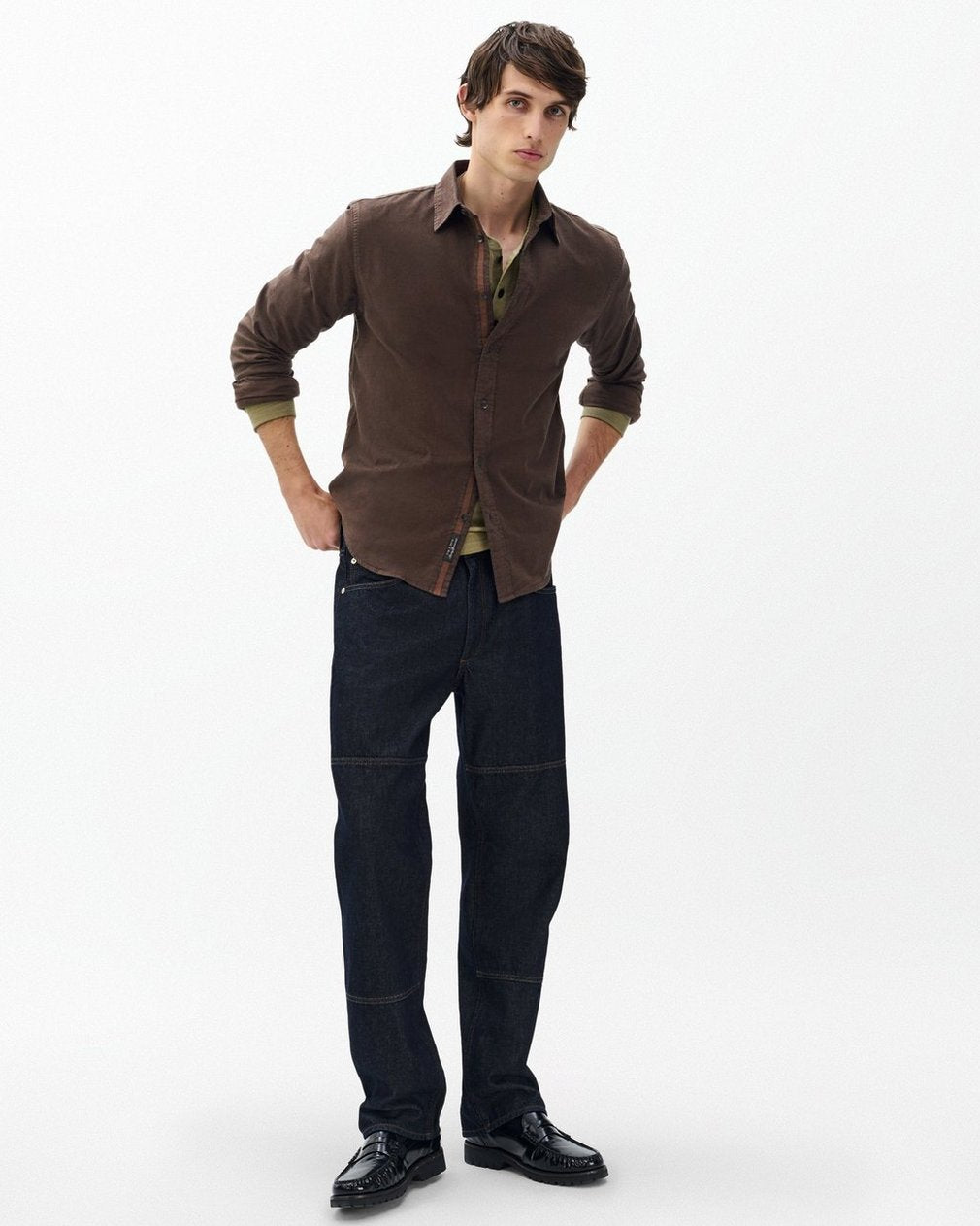 Tomlin Stretch Dobby Shirt - Dark Brown