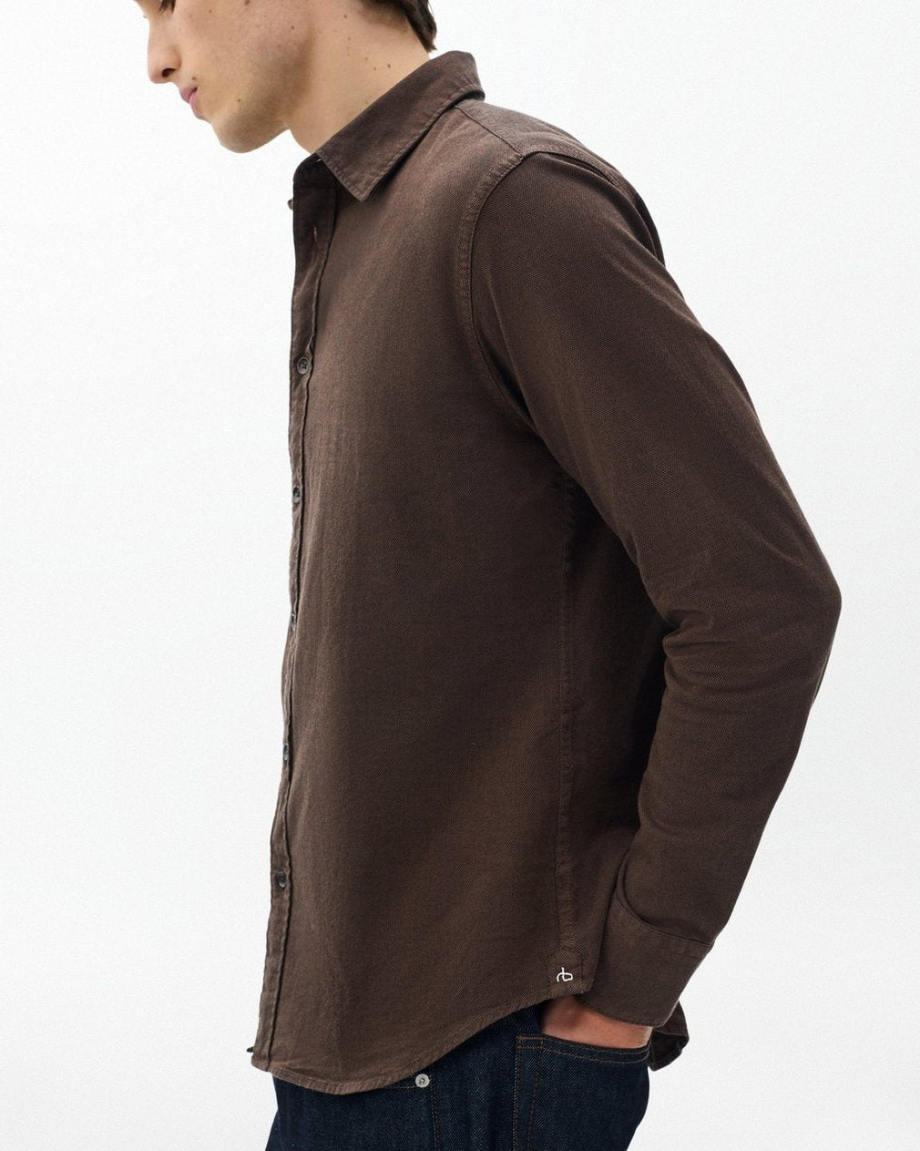 Tomlin Stretch Dobby Shirt - Dark Brown