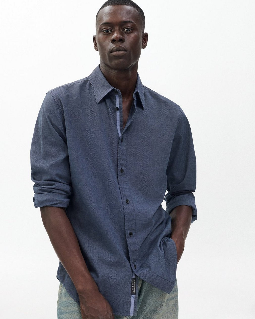 Tomlin Stretch Dobby Shirt - Shark Blue
