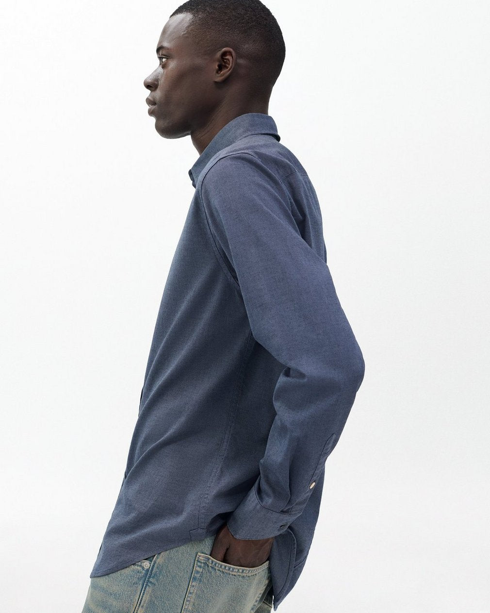 Tomlin Stretch Dobby Shirt - Shark Blue