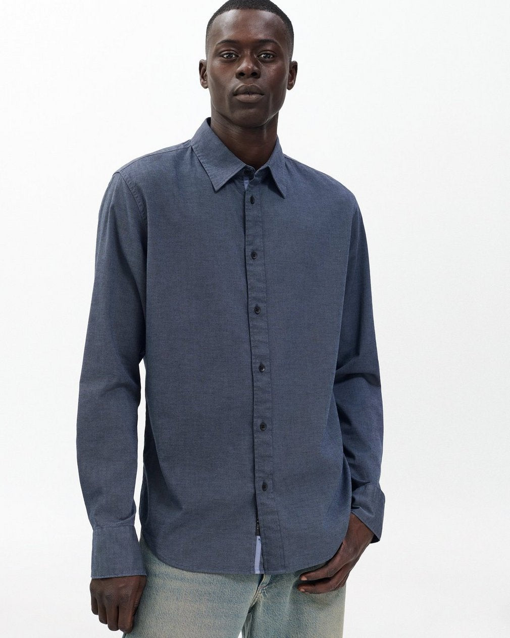 Tomlin Stretch Dobby Shirt - Shark Blue