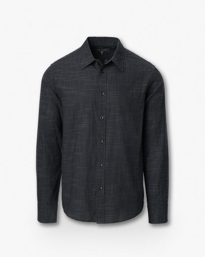 Tomlin Crosshatch Shirt - Black/Grey
