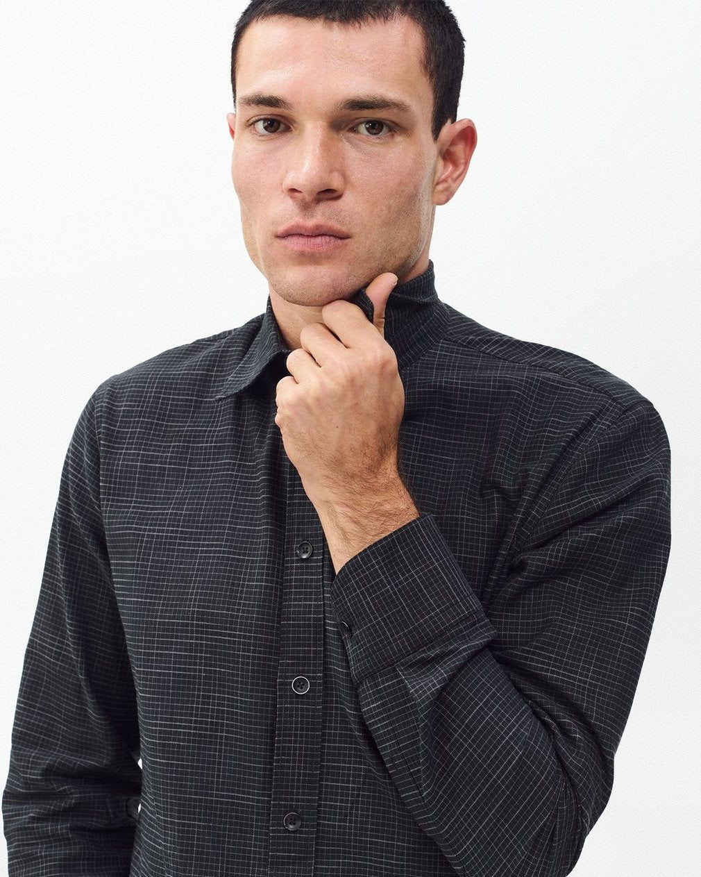 Tomlin Crosshatch Shirt - Black/Grey