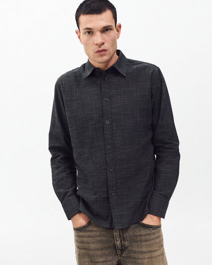 Tomlin Crosshatch Shirt - Black/Grey