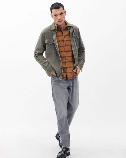 Tomlin Brushed Oxford Shirt - Rust