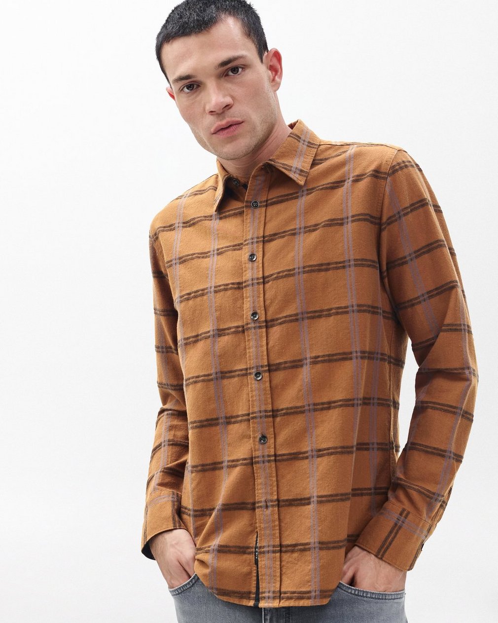 Tomlin Brushed Oxford Shirt - Rust