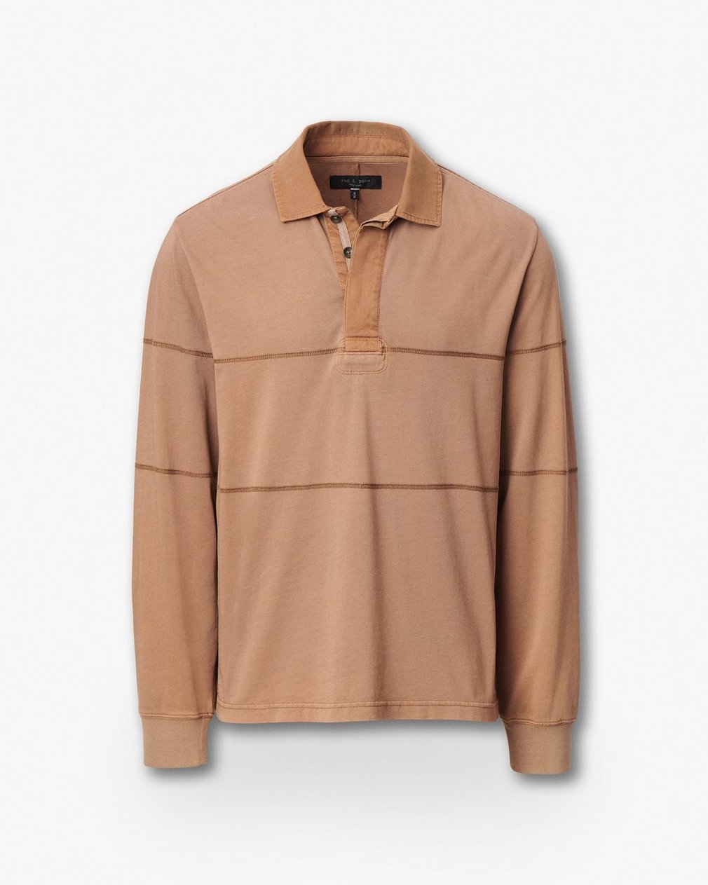 Washed Cotton Rugby Shirt - Washed Brown