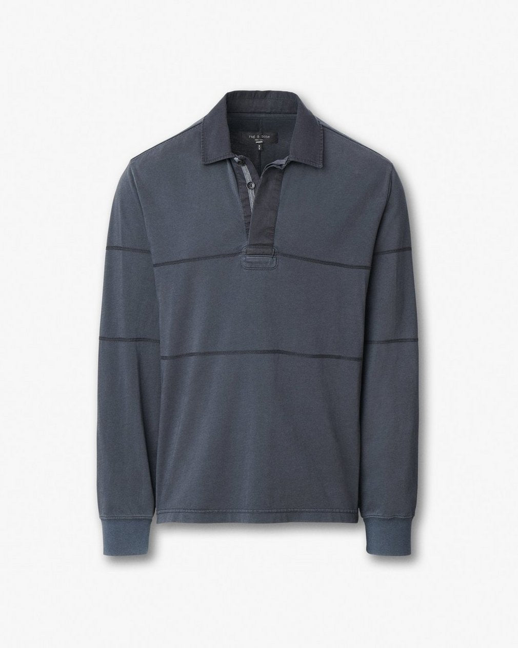 Washed Cotton Rugby Shirt - Washed Black