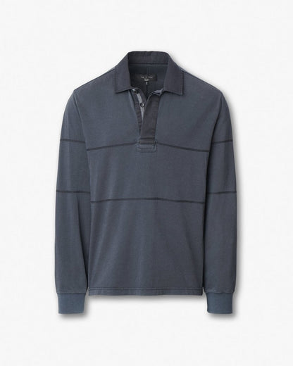 Washed Cotton Rugby Shirt - Washed Black