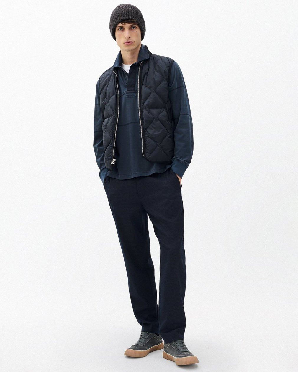 Washed Cotton Rugby Shirt - Washed Black