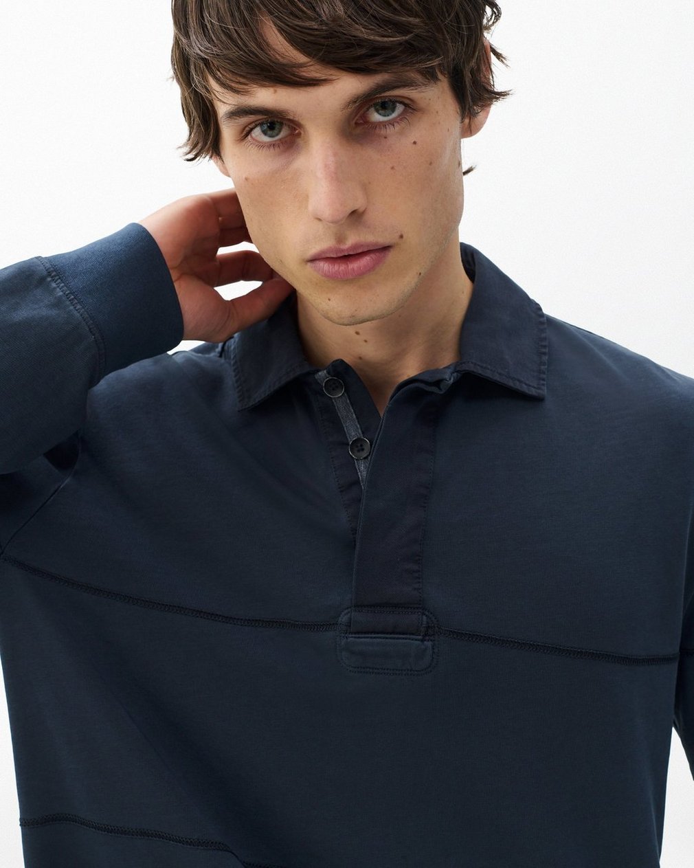 Washed Cotton Rugby Shirt - Washed Black