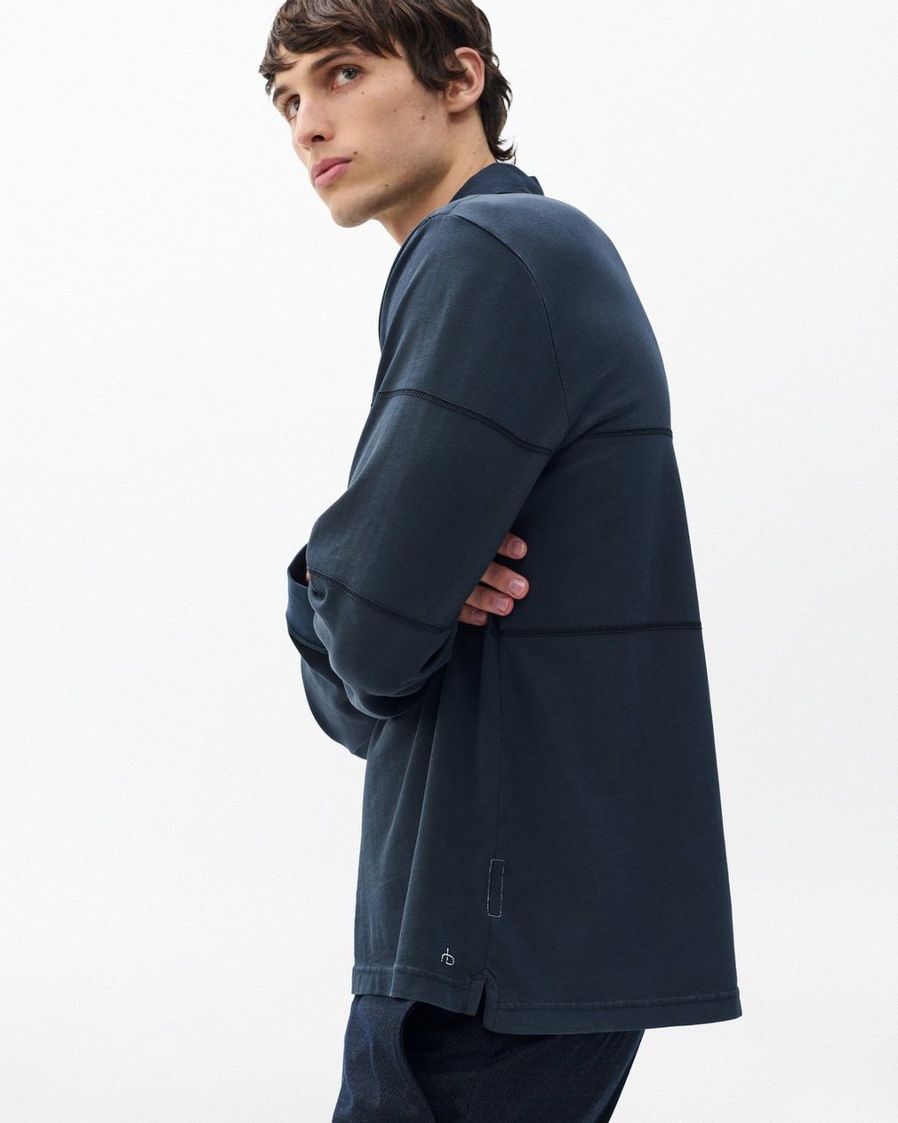 Washed Cotton Rugby Shirt - Washed Black