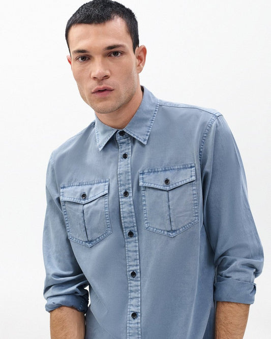 Finch Military Shirt - Workwear Blue