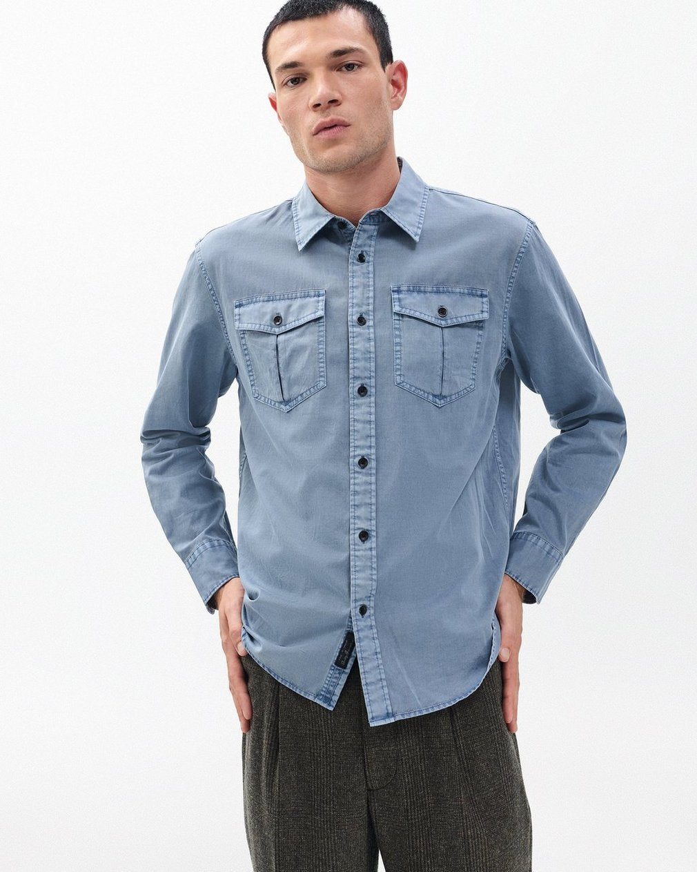 Finch Military Shirt - Workwear Blue