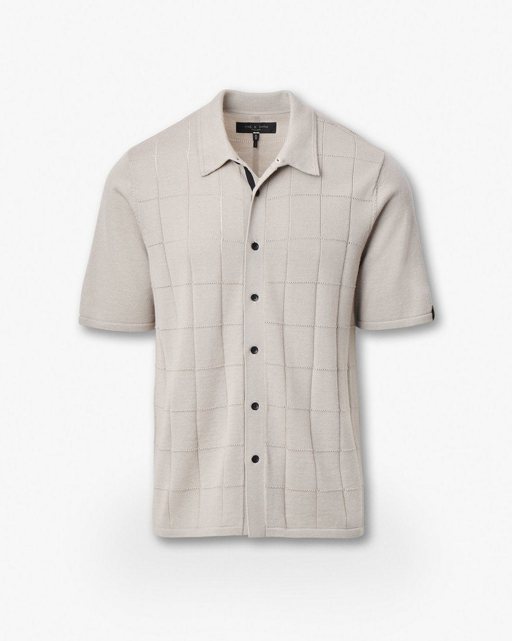 Dalton Windowpane Knit Shirt - Tan