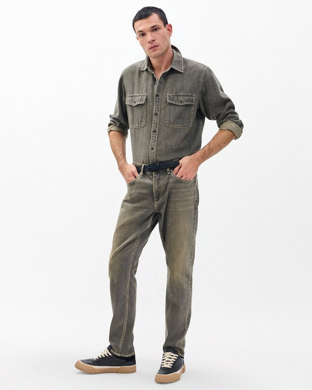 Jack Infuse Denim Shirt - Grey Olive