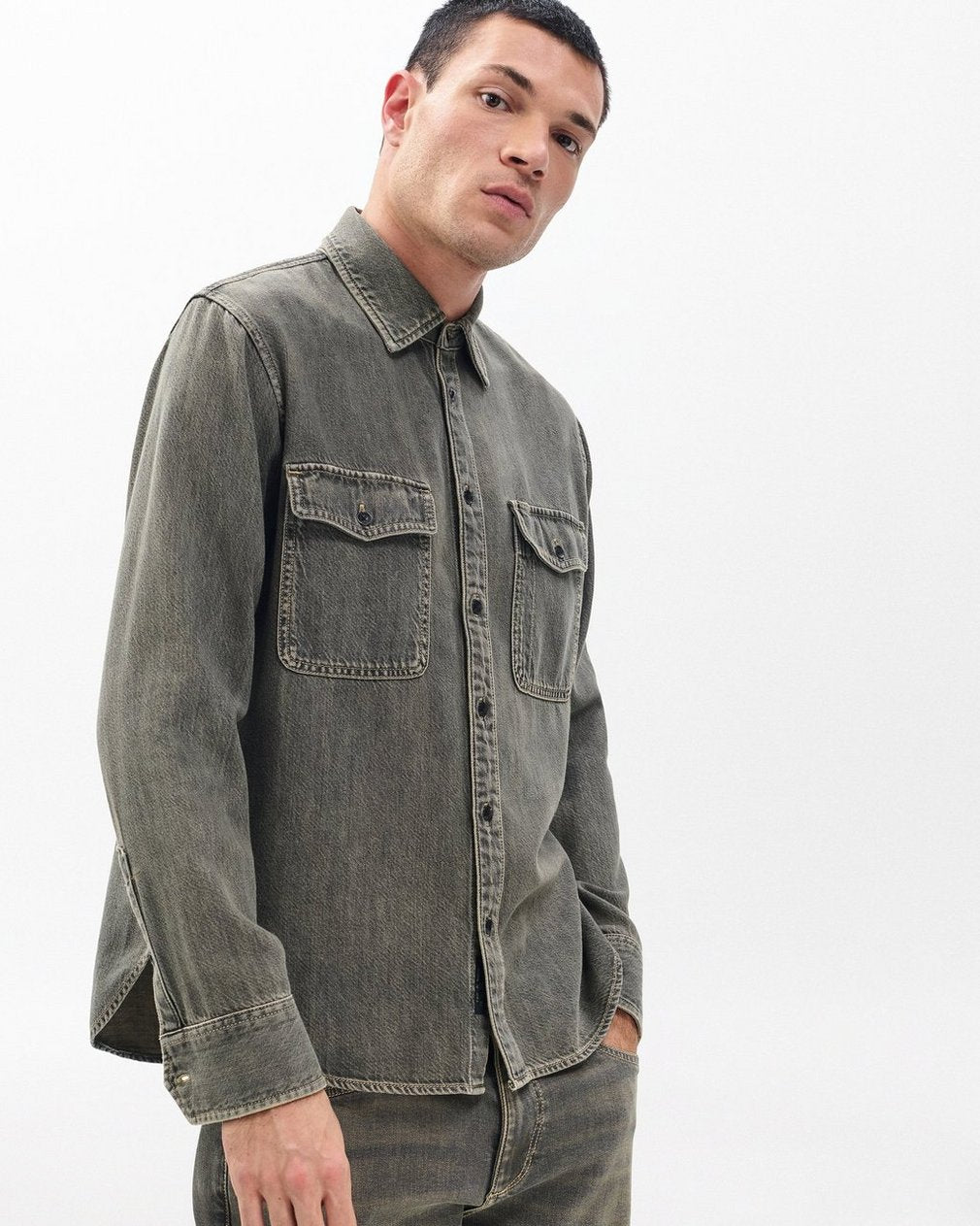 Jack Infuse Denim Shirt - Grey Olive