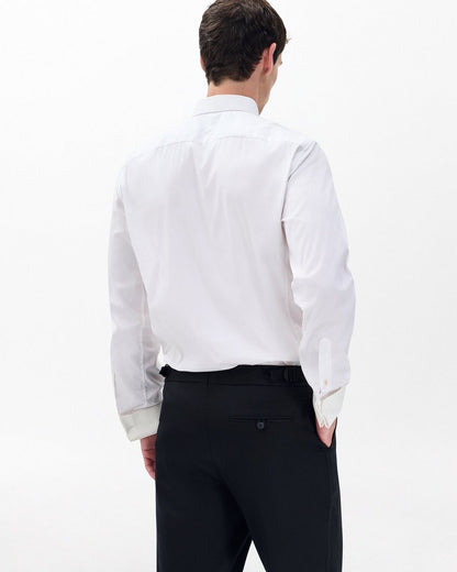 Patrick Poplin Tuxedo Shirt - White