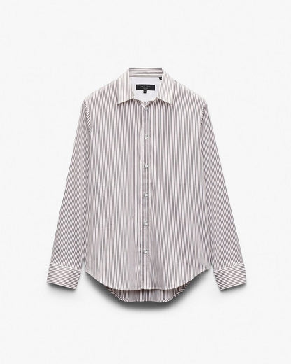 Patrick Poplin Shirt - Coffee Stripe