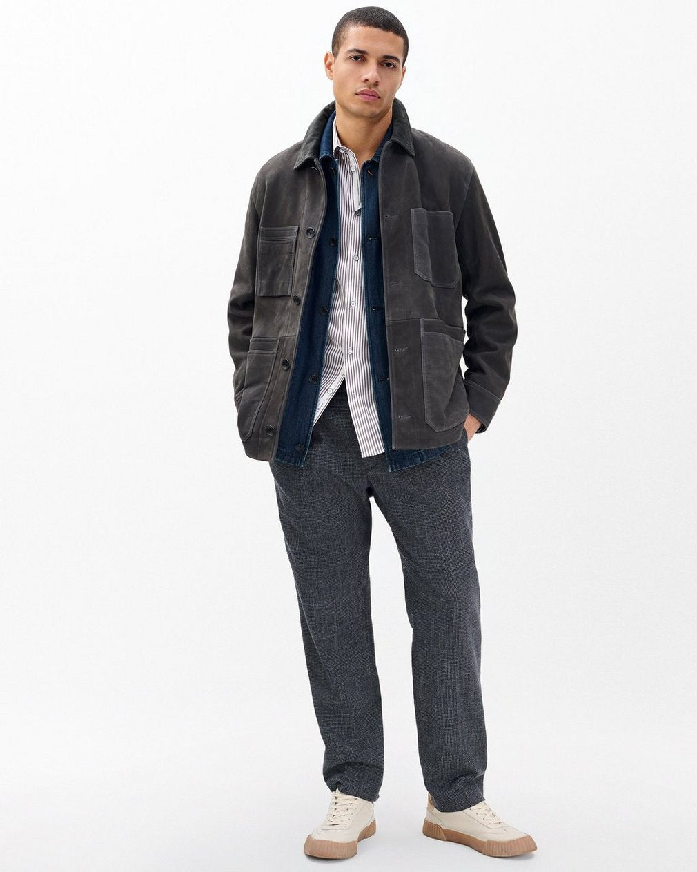 Patrick Poplin Shirt - Coffee Stripe