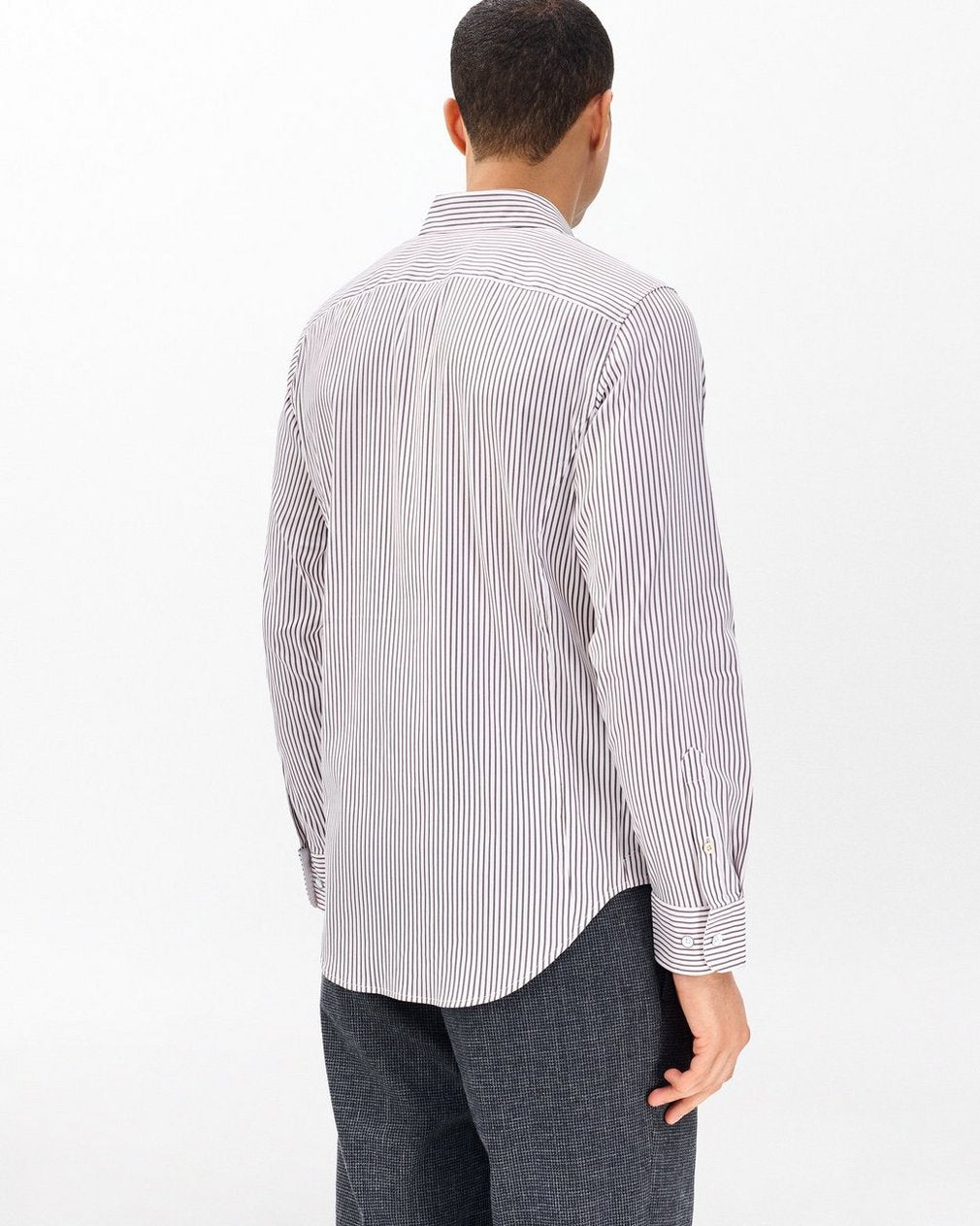 Patrick Poplin Shirt - Coffee Stripe