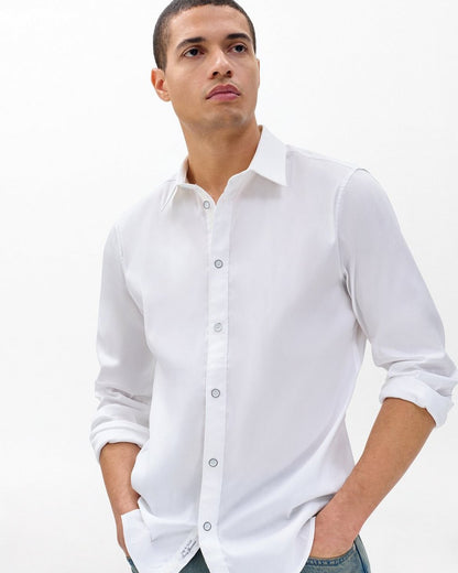 Patrick Poplin Shirt - White
