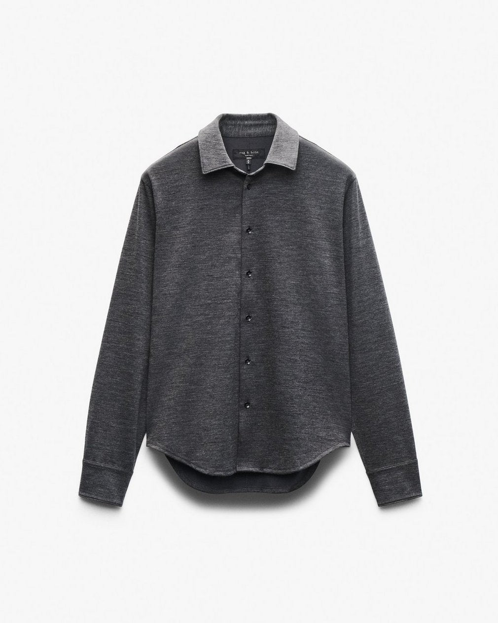 Tomlin Merino Wool Knit Shirt - Charcoal
